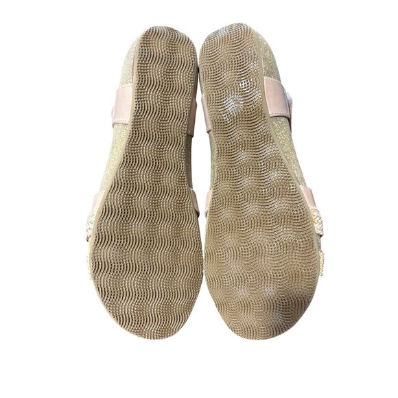 Taos Trulie Braided Leather Cork Sandals Beige Pink Stone Size 41 / US 10 - Picture 4 of 10